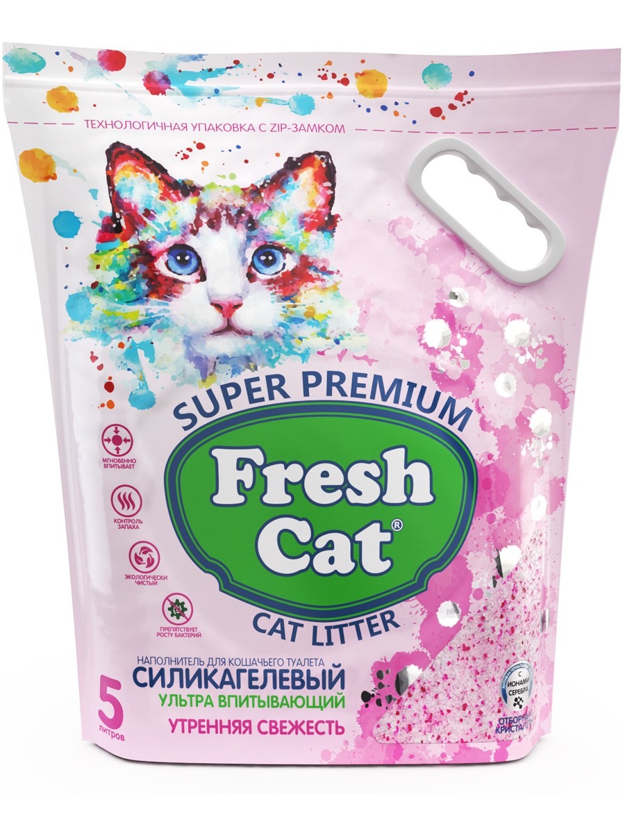 Впитывающий наполнитель Fresh Cat силикагелевый