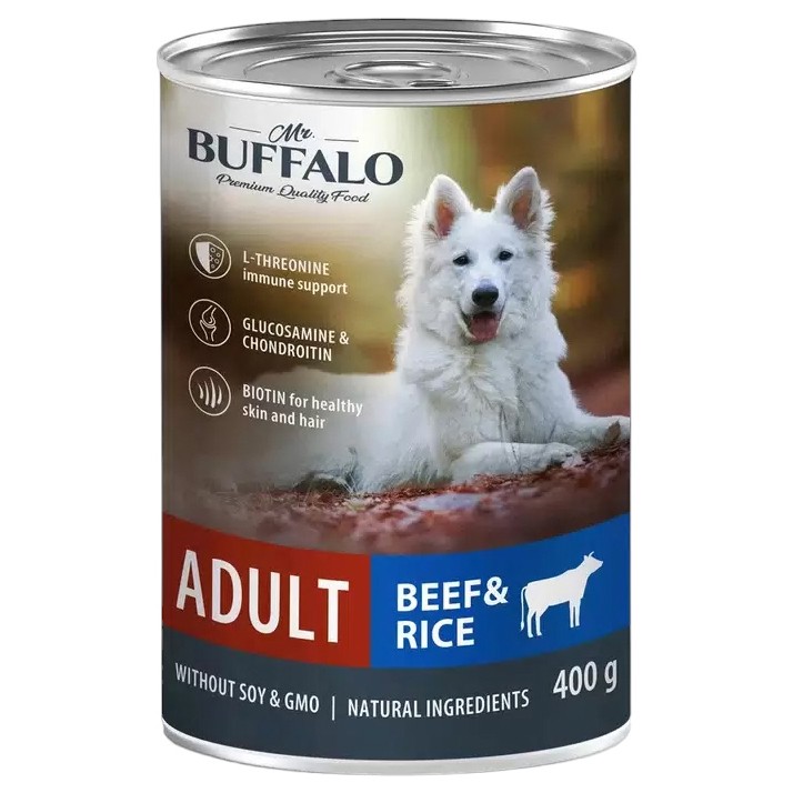 Консервы для собак Mr.Buffalo ADULT говядина с рисом