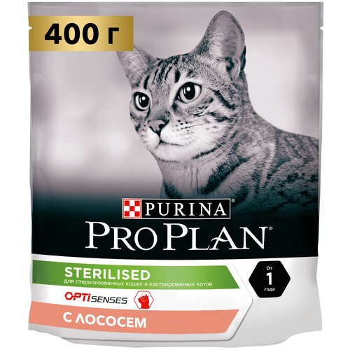Сухой корм для кошек Pro Plan Sterilised для стерилизованных кошек с лососем 400 г