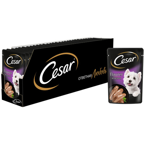 Корм для собак Cesar паштет с ягненком 28 шт. х 80 г