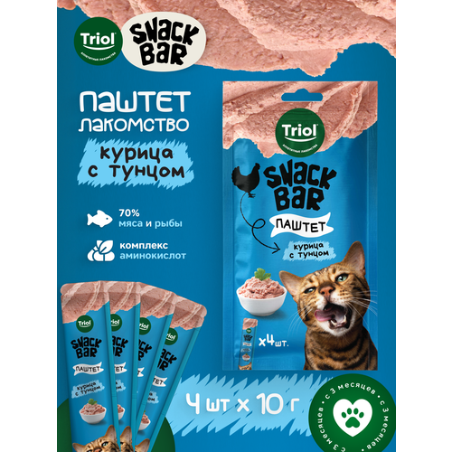 Лакомства для кошек Triol "Паштет из курицы с тунцом"