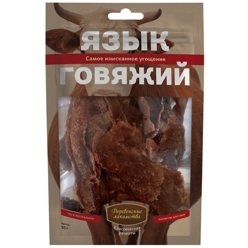 Лакомство для собак Деревенские лакомства Классические Язык говяжий