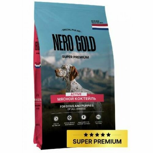 Nero Gold Полнорационный сухой корм для собак и щенков "Мясной коктейль"
